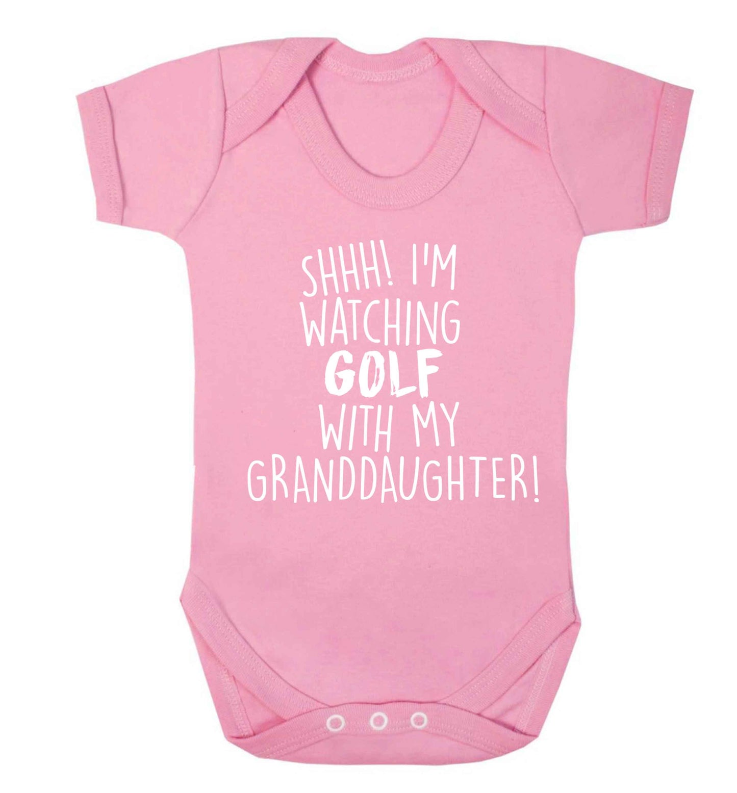 Shh I'm watching golf with my granddaughter Baby Vest pale pink 18-24 months