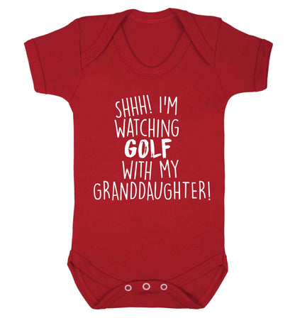 Shh I'm watching golf with my granddaughter Baby Vest red 18-24 months