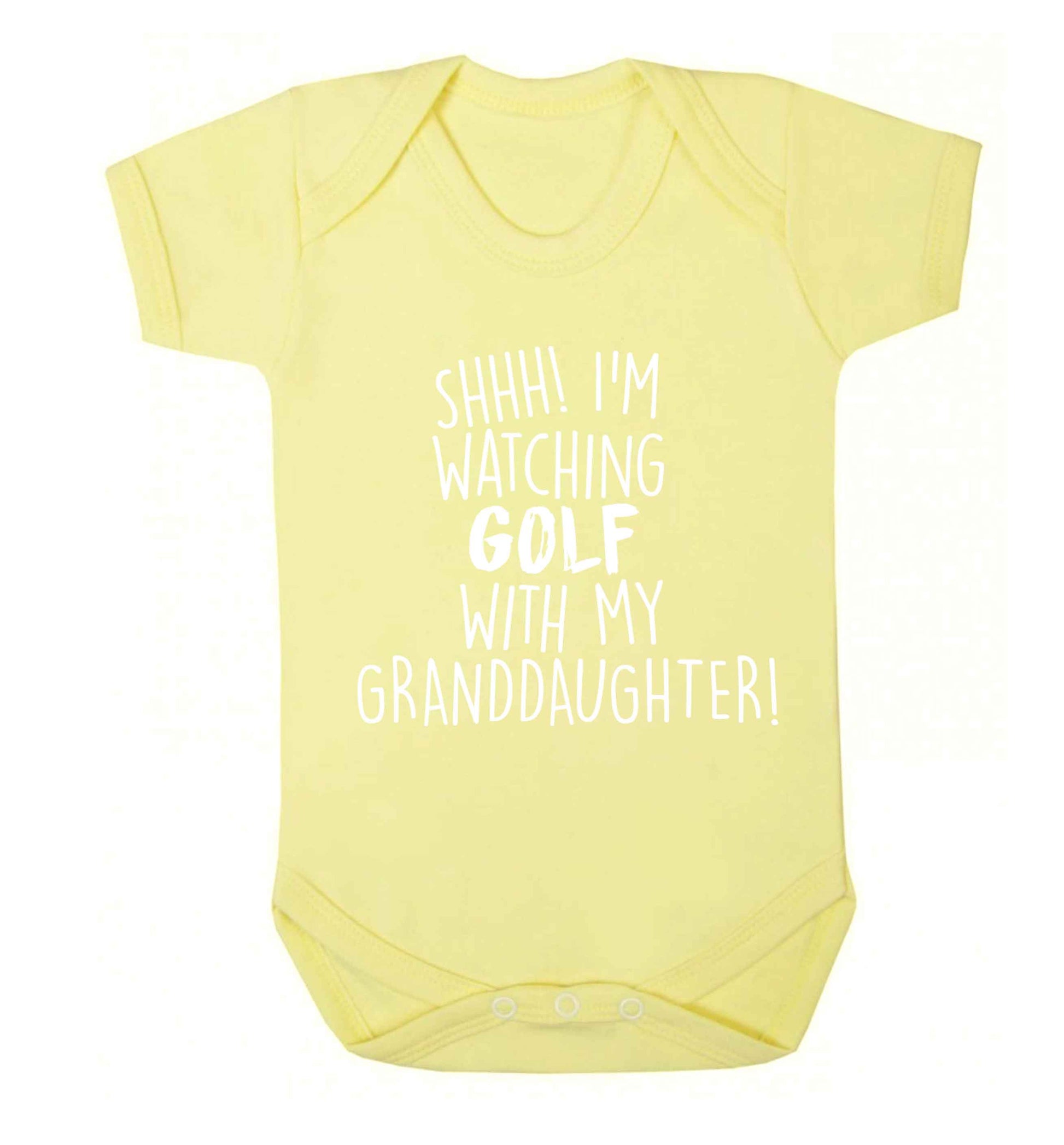 Shh I'm watching golf with my granddaughter Baby Vest pale yellow 18-24 months