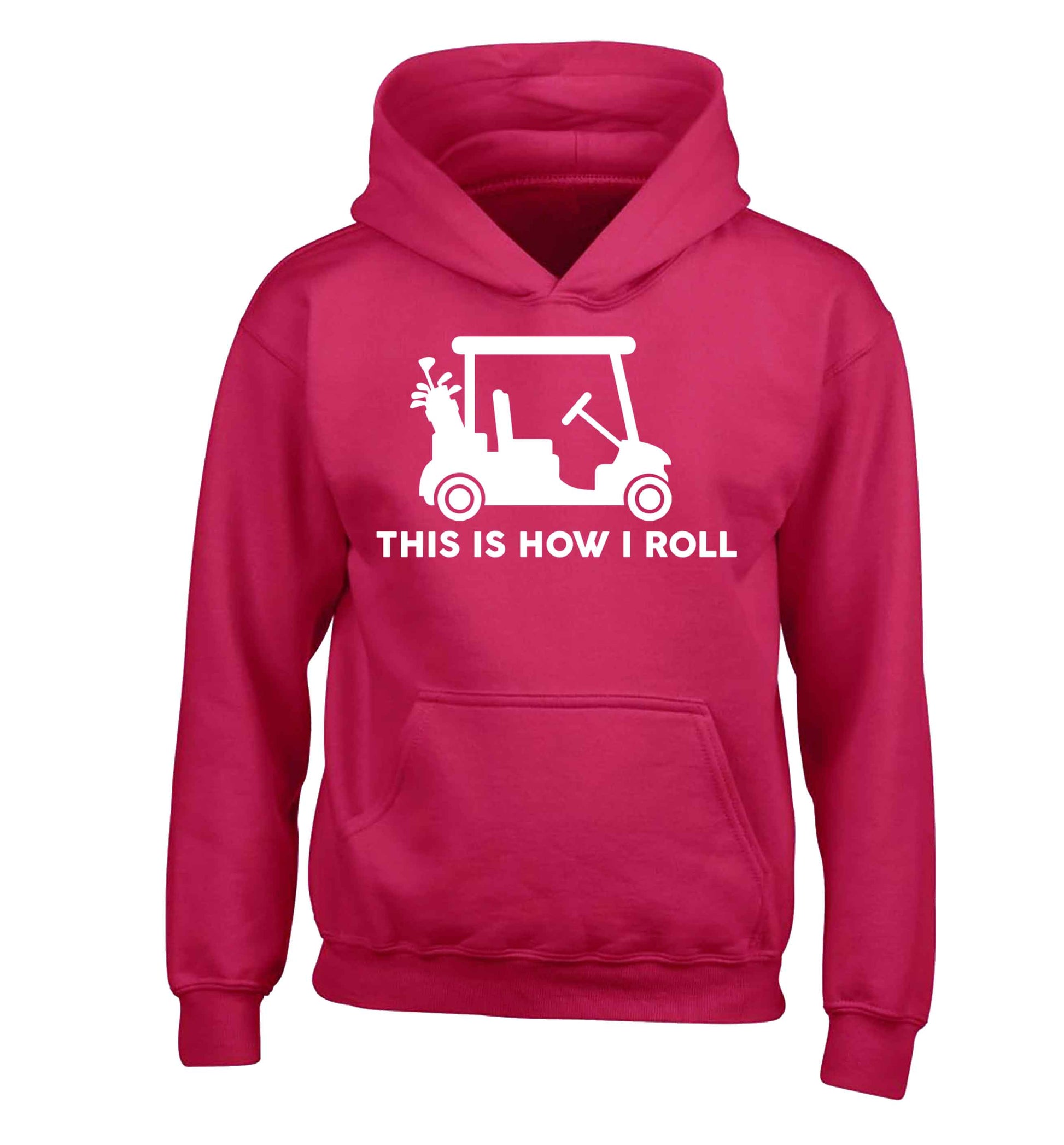 This is how I roll golf cart children's pink hoodie 12-13 Years