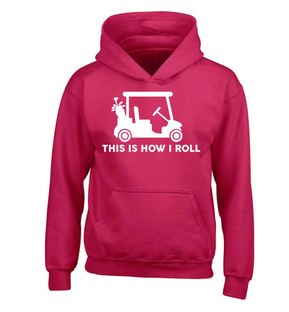 This is how I roll golf cart children's pink hoodie 12-13 Years