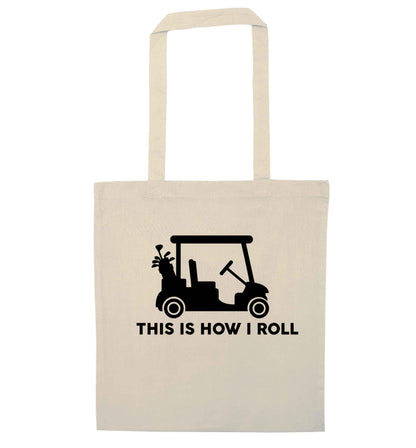 This is how I roll golf cart natural tote bag