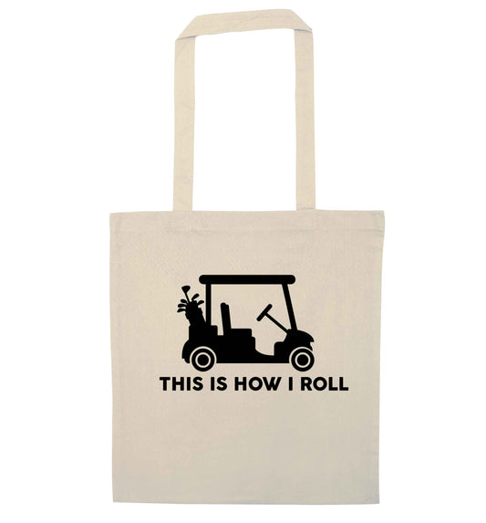 This is how I roll golf cart natural tote bag