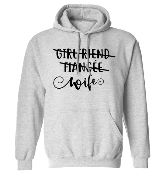 Girlfriend, fiancee, wife adults unisex grey hoodie 2XL