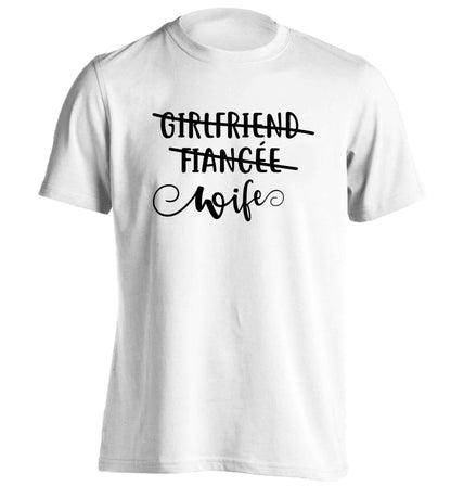Girlfriend, fiancee, wife adults unisex white Tshirt 2XL