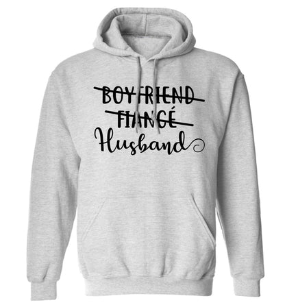 Boyfriend, fiance, husband adults unisex grey hoodie 2XL