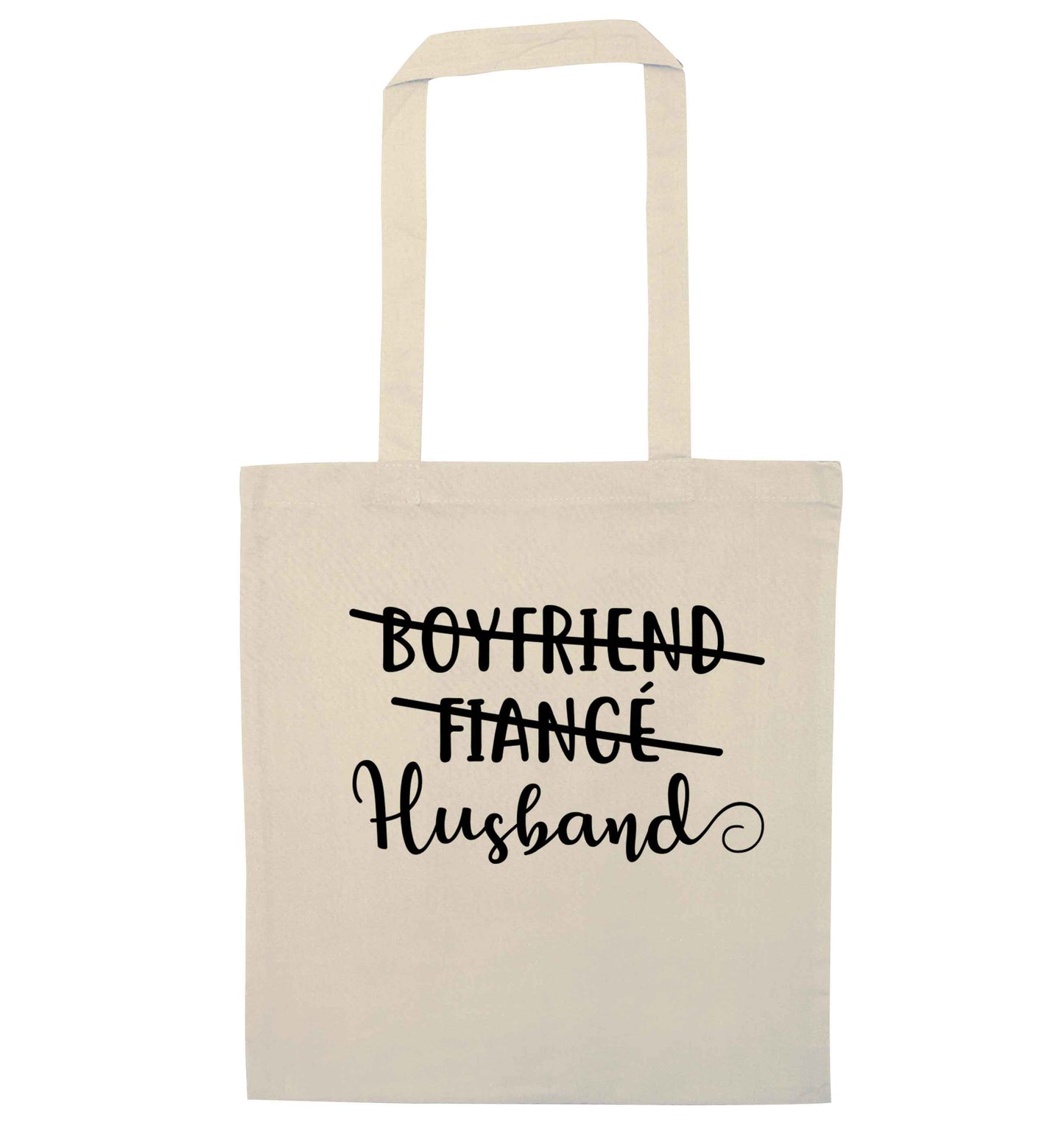 Boyfriend, fiance, husband natural tote bag