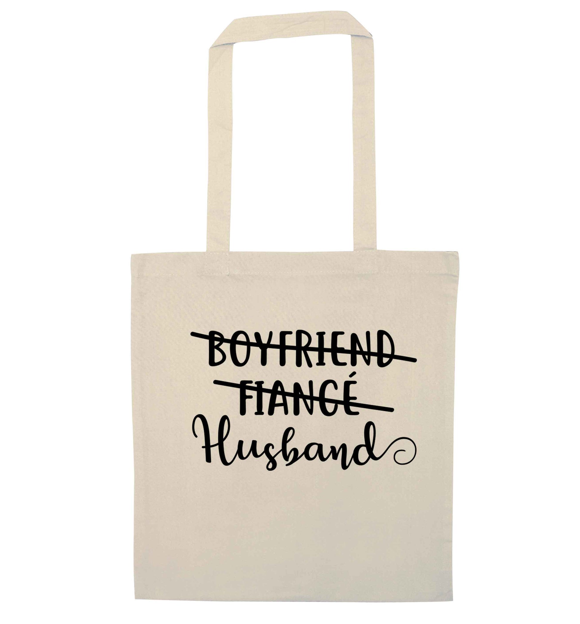 Boyfriend, fiance, husband natural tote bag
