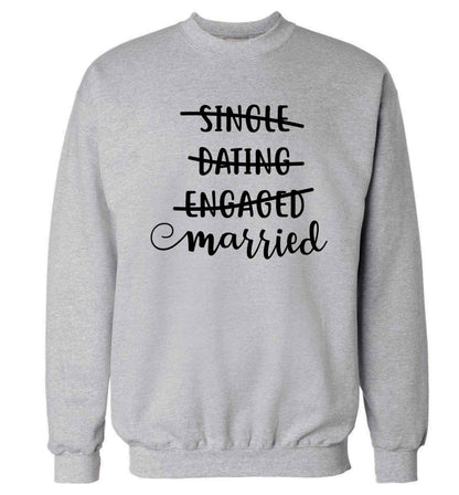 Single, dating, engaged, married Adult's unisex grey Sweater 2XL