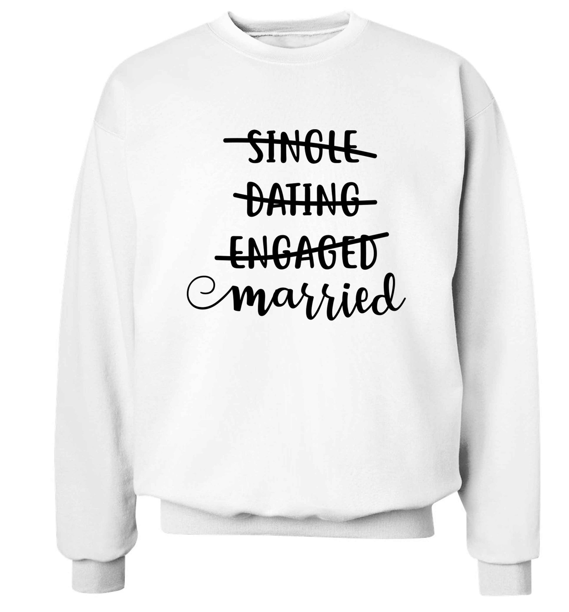Single, dating, engaged, married Adult's unisex white Sweater 2XL