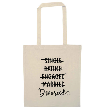 Single, dating, engaged, divorced natural tote bag