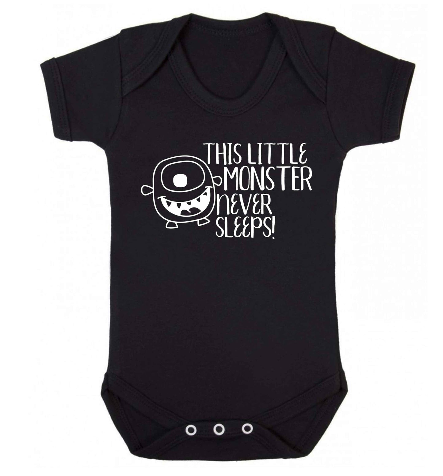 This little monster never sleeps Baby Vest black 18-24 months