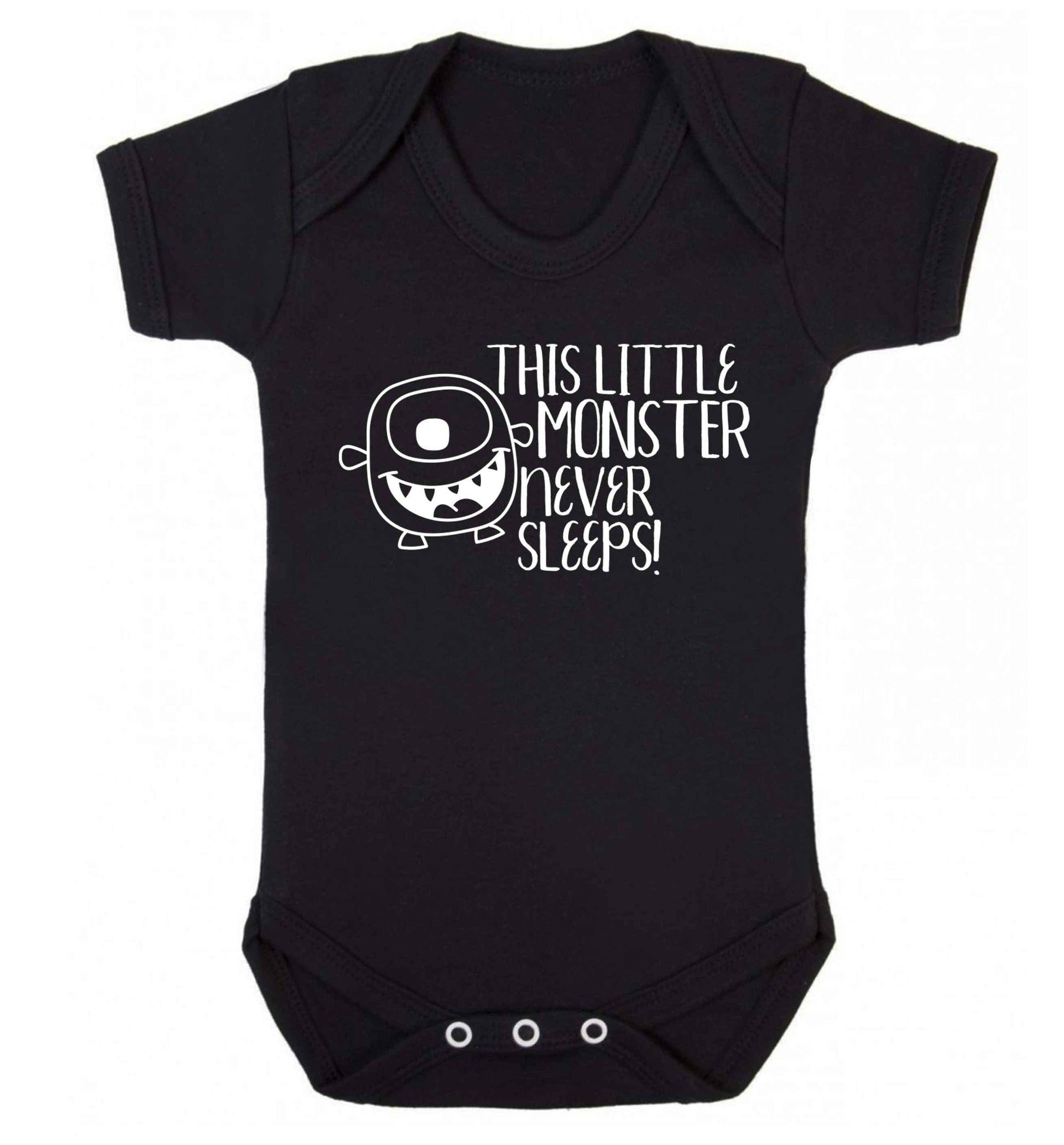 This little monster never sleeps Baby Vest black 18-24 months