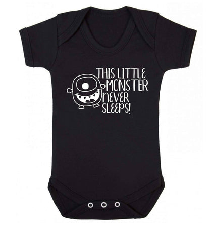 This little monster never sleeps Baby Vest black 18-24 months