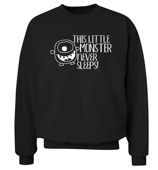 This little monster never sleeps Adult's unisex black Sweater 2XL