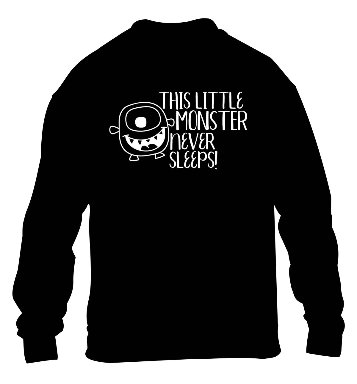 This little monster never sleeps children's black sweater 12-13 Years