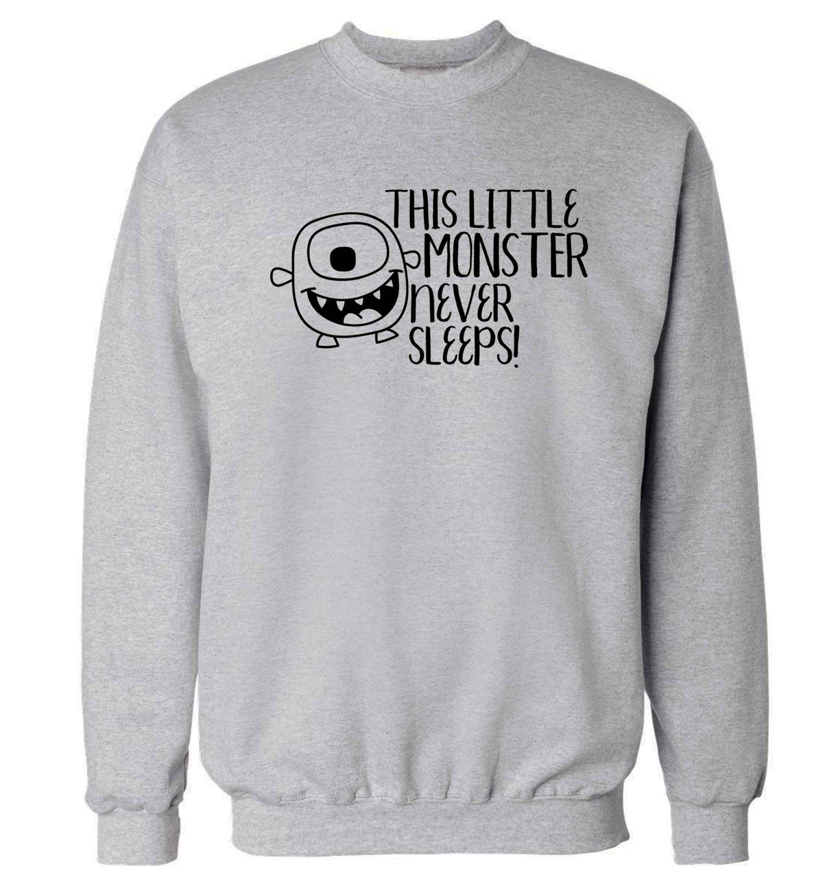 This little monster never sleeps Adult's unisex grey Sweater 2XL