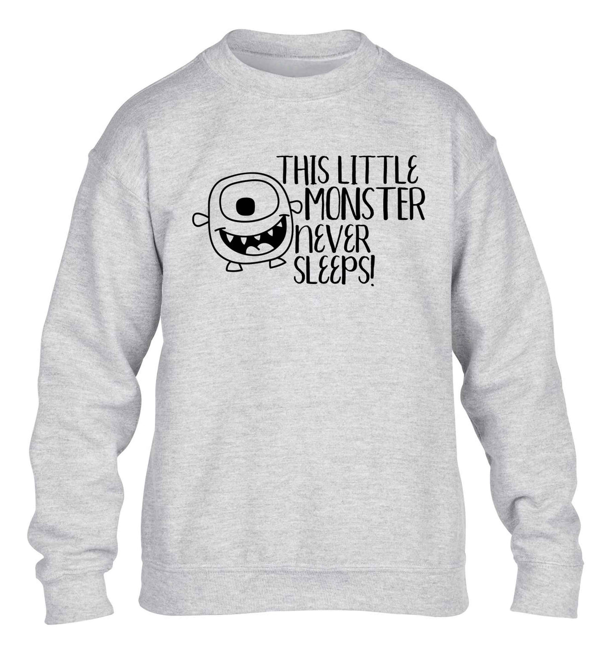 This little monster never sleeps children's grey sweater 12-13 Years