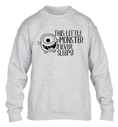 This little monster never sleeps children's grey sweater 12-13 Years