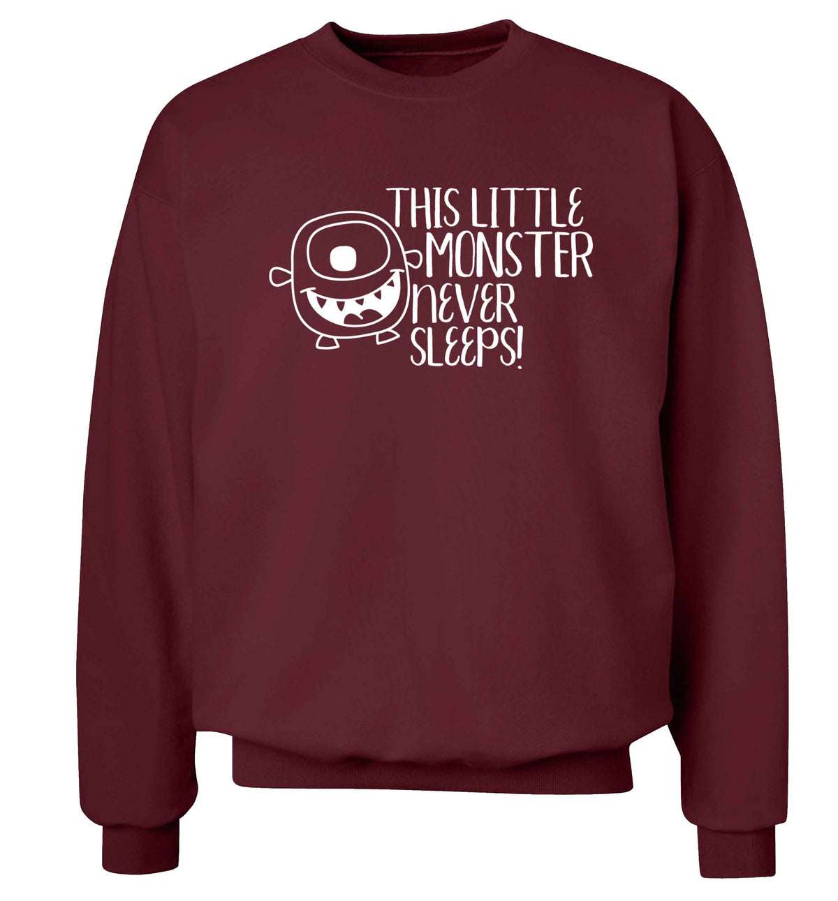 This little monster never sleeps Adult's unisex maroon Sweater 2XL