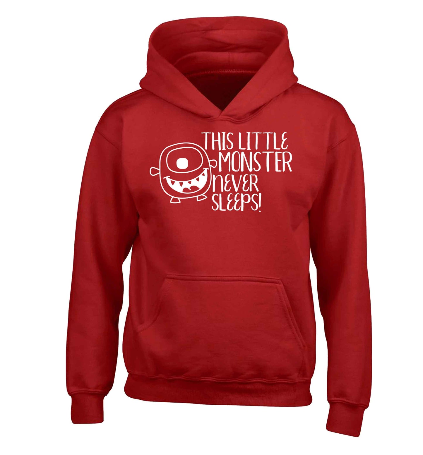 This little monster never sleeps children's red hoodie 12-13 Years