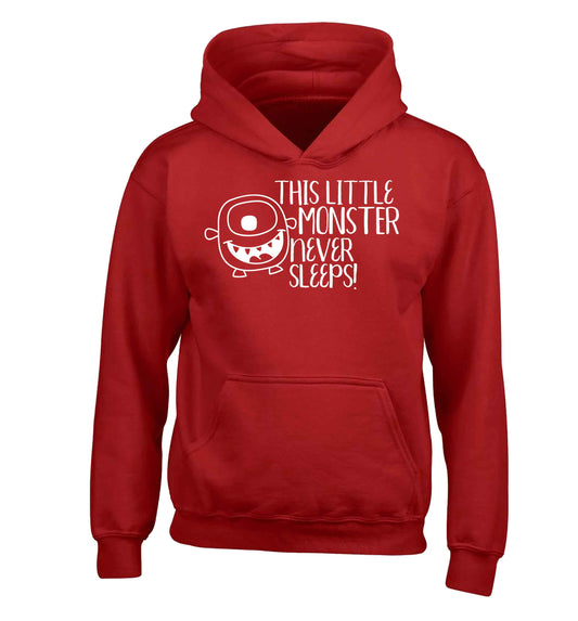 This little monster never sleeps children's red hoodie 12-13 Years