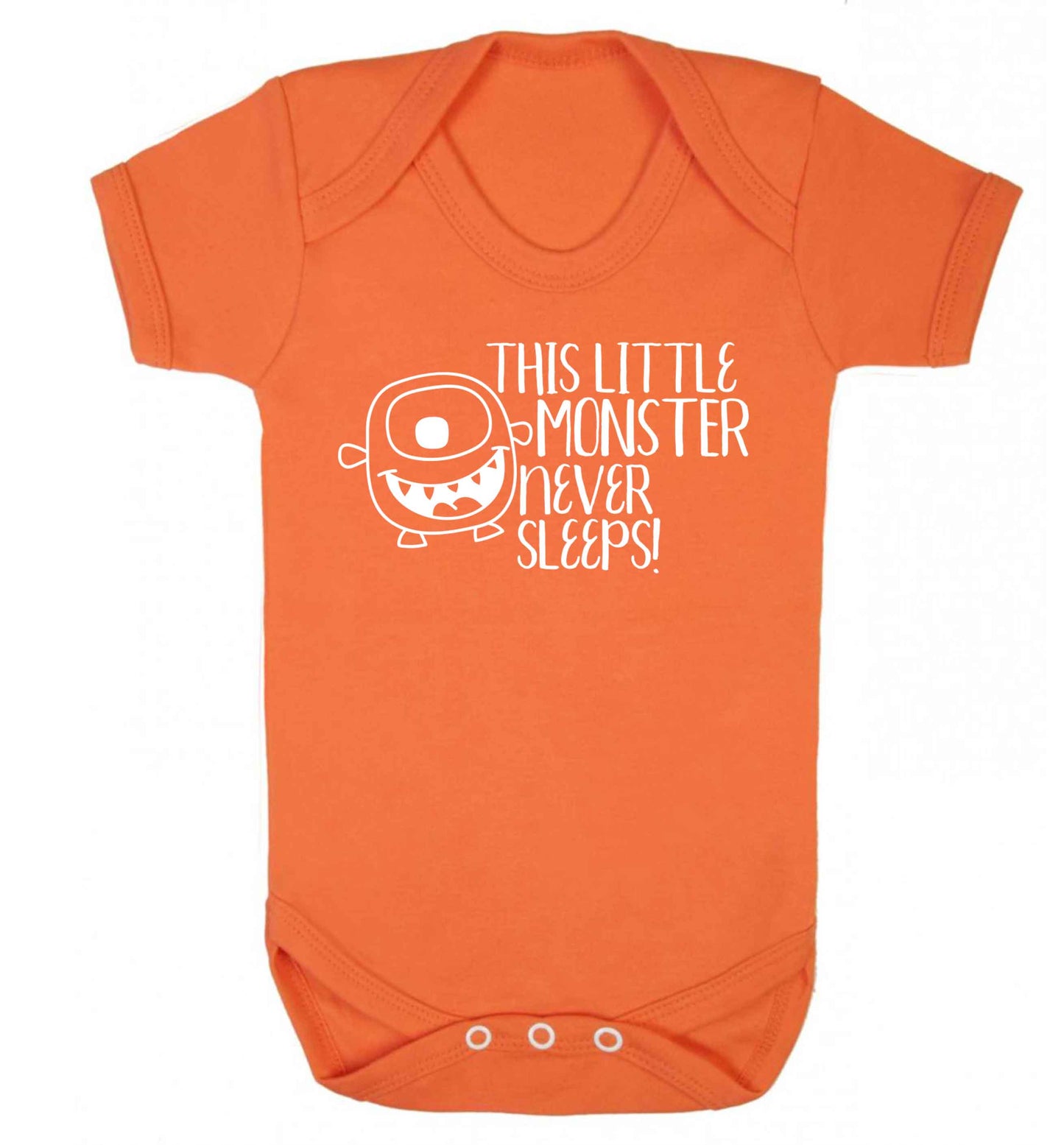 This little monster never sleeps Baby Vest orange 18-24 months