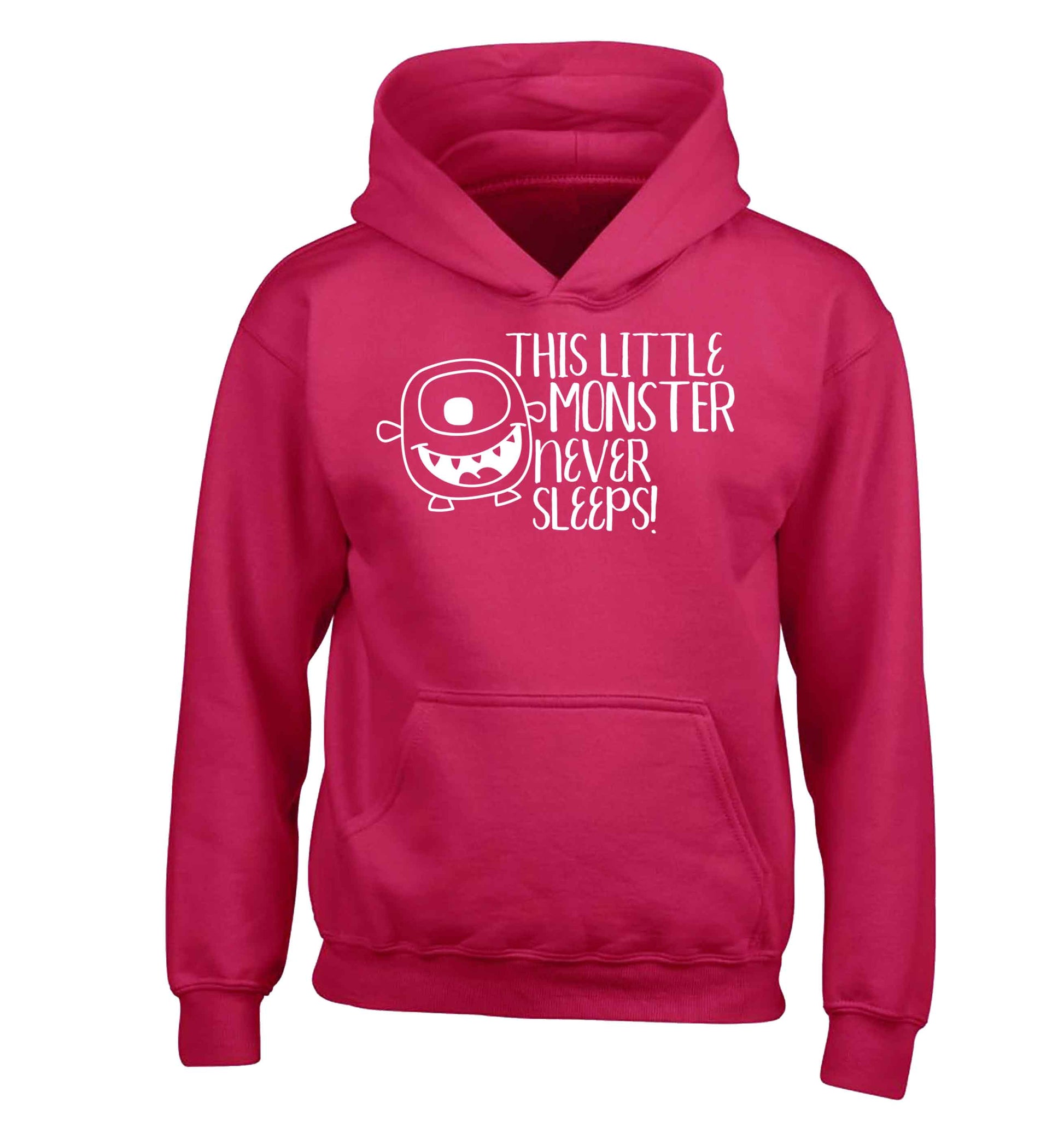 This little monster never sleeps children's pink hoodie 12-13 Years