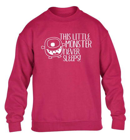This little monster never sleeps children's pink sweater 12-13 Years