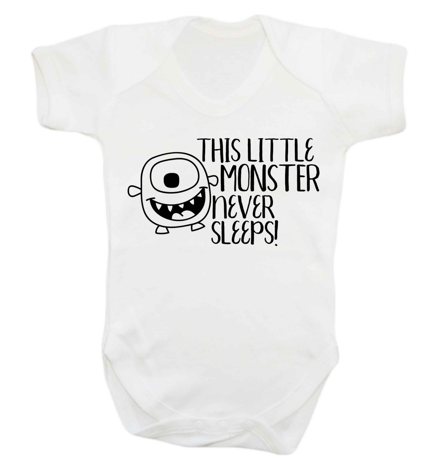 This little monster never sleeps Baby Vest white 18-24 months