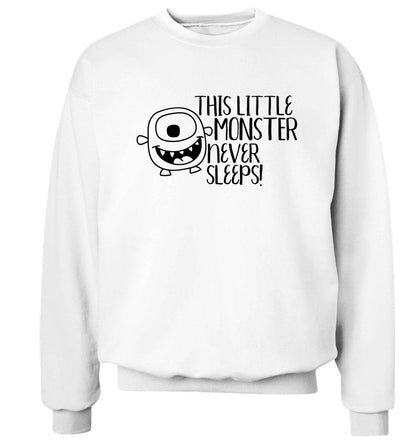 This little monster never sleeps Adult's unisex white Sweater 2XL