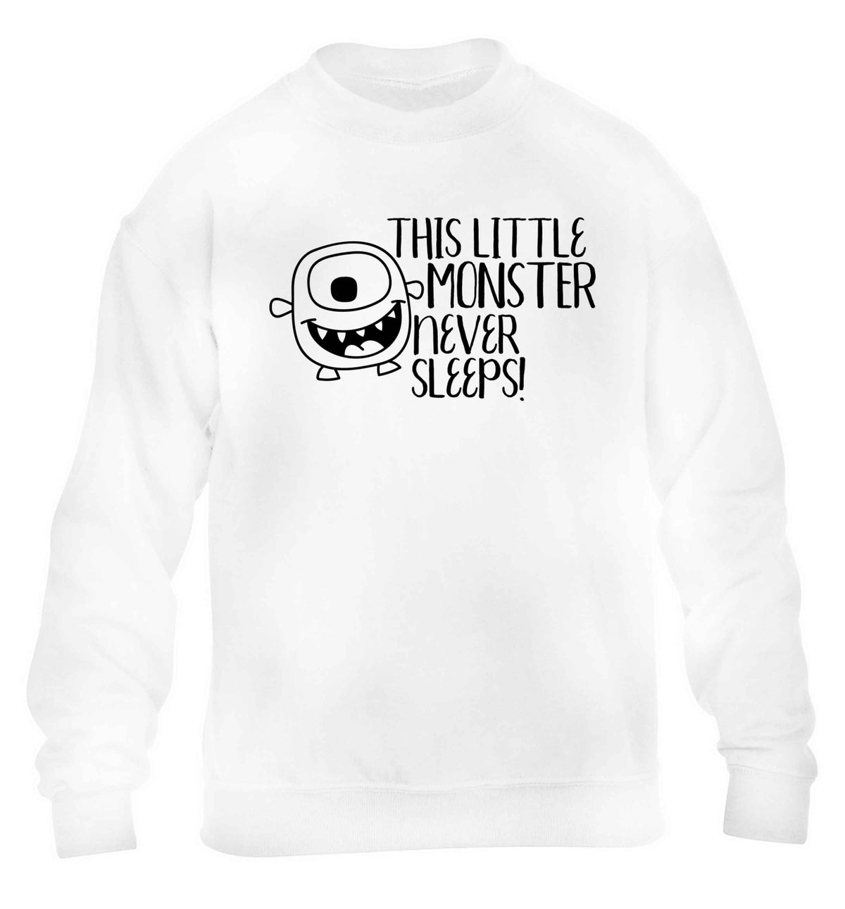 This little monster never sleeps children's white sweater 12-13 Years