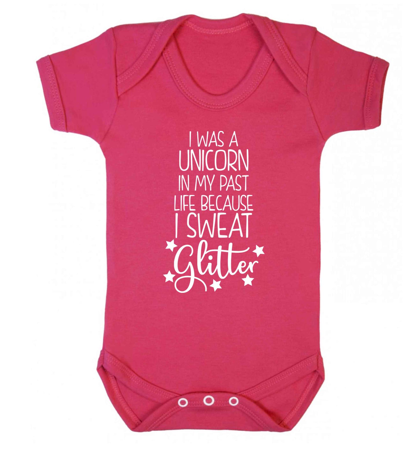 I was a unicorn in my past life because I sweat glitter Baby Vest dark pink 18-24 months