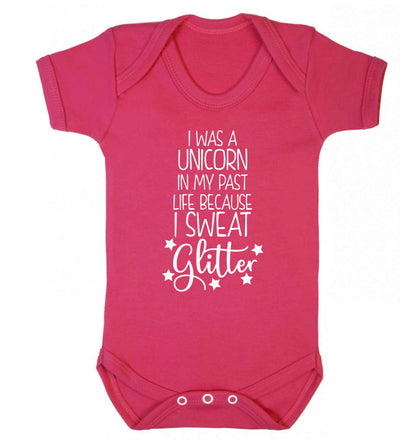 I was a unicorn in my past life because I sweat glitter Baby Vest dark pink 18-24 months
