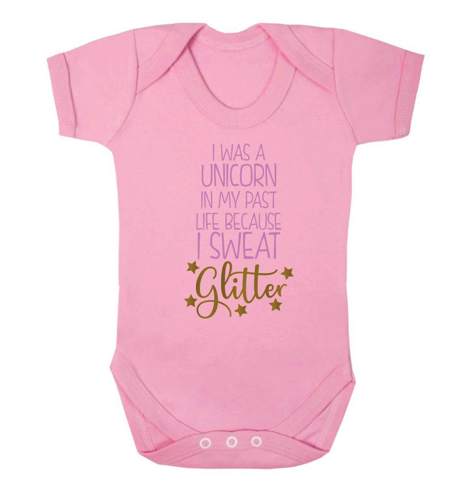 I was a unicorn in my past life because I sweat glitter Baby Vest pale pink 18-24 months