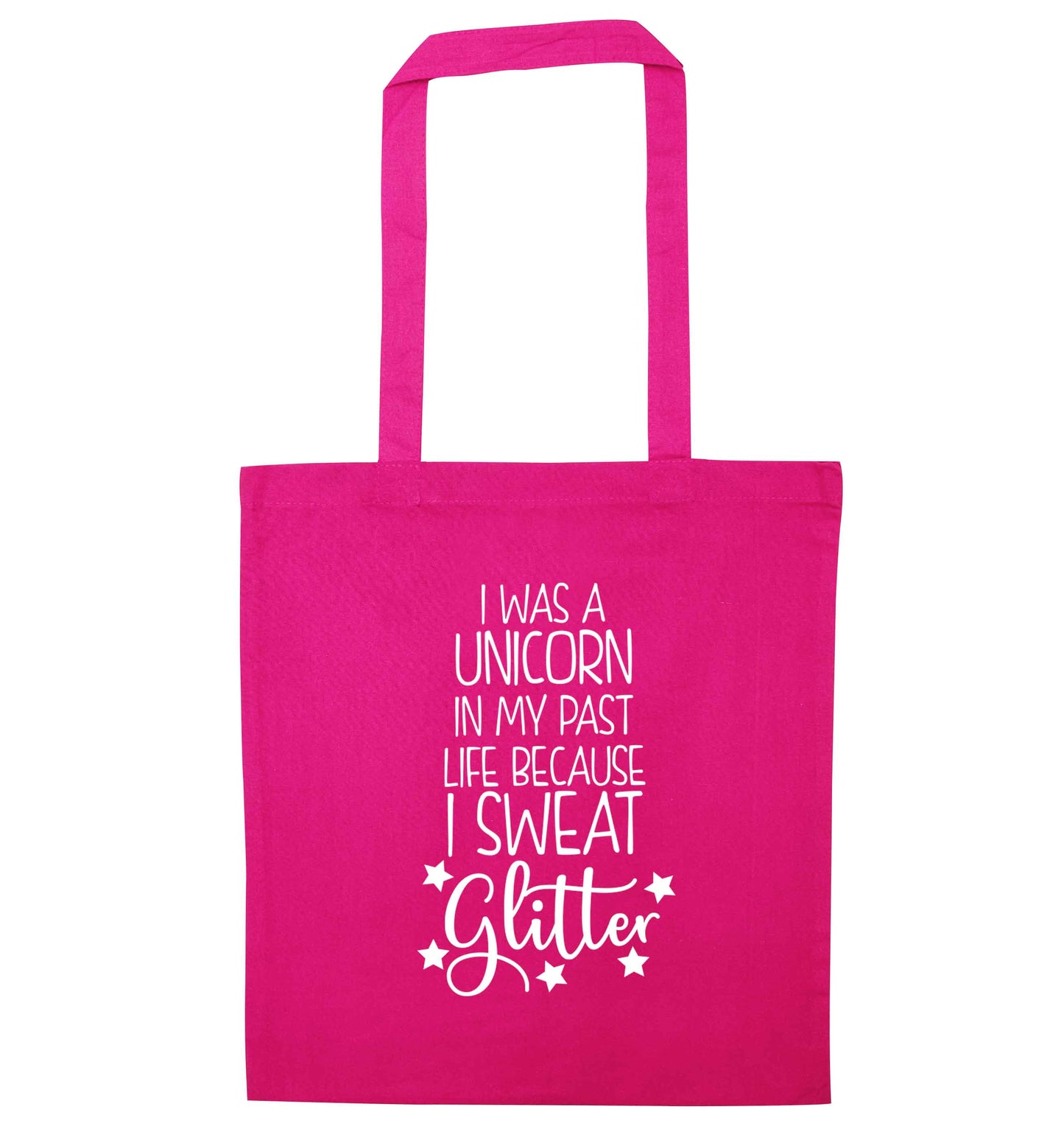 I was a unicorn in my past life because I sweat glitter pink tote bag