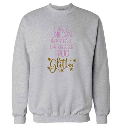 I was a unicorn in my past life because I poo glitter Adult's unisex grey Sweater 2XL