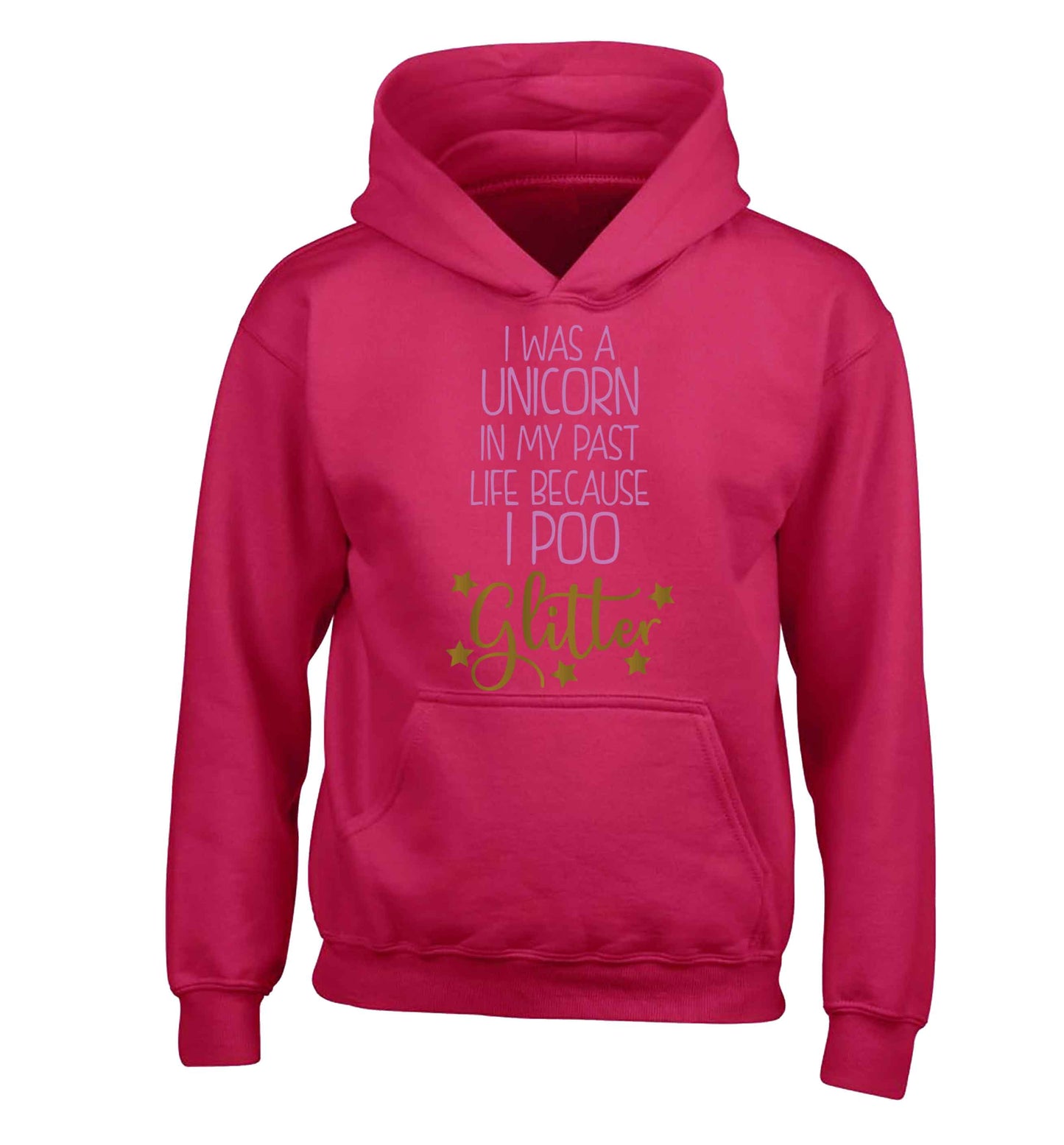 I was a unicorn in my past life because I poo glitter children's pink hoodie 12-13 Years