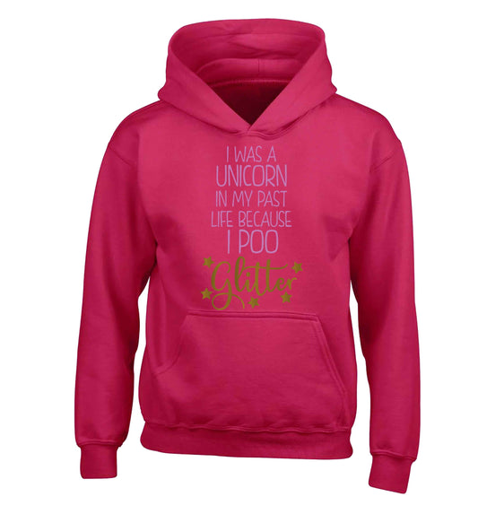 I was a unicorn in my past life because I poo glitter children's pink hoodie 12-13 Years