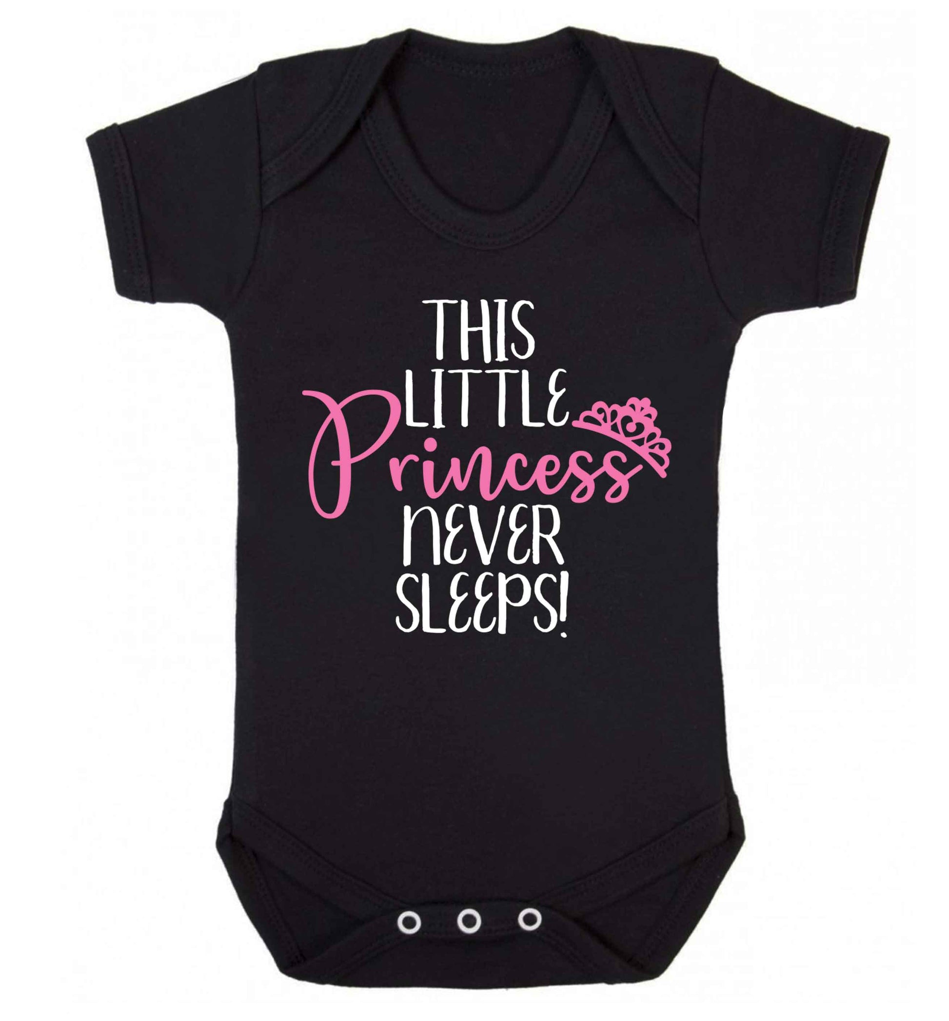 This little princess never sleeps Baby Vest black 18-24 months