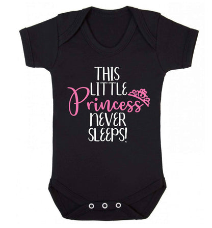 This little princess never sleeps Baby Vest black 18-24 months