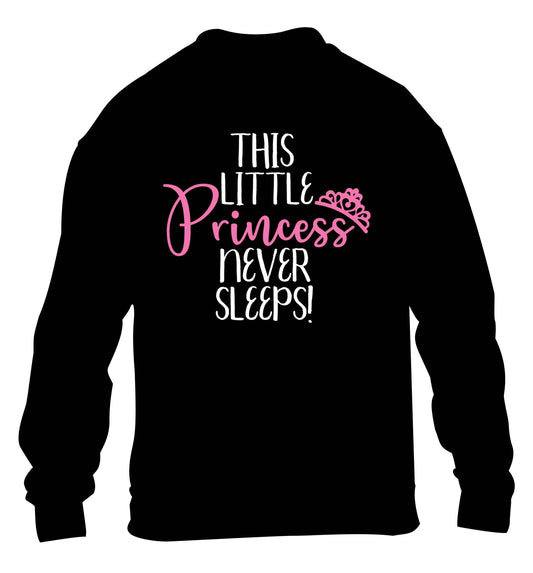 This little princess never sleeps children's black sweater 12-13 Years