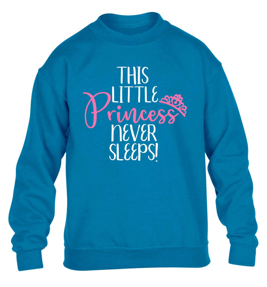 This little princess never sleeps children's blue sweater 12-13 Years