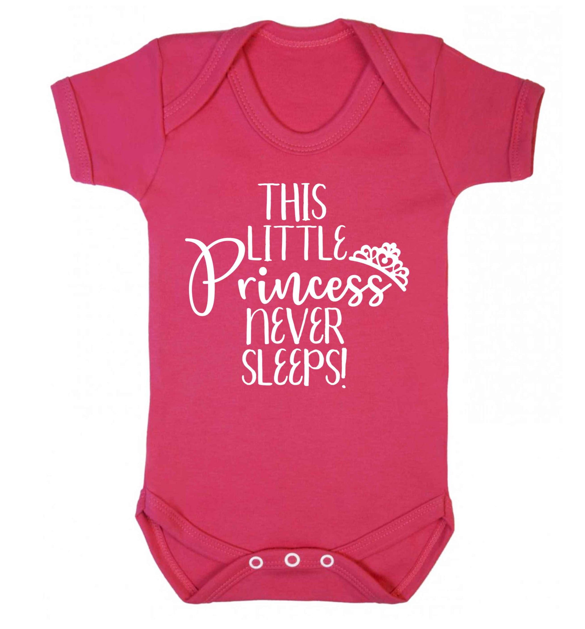 This little princess never sleeps Baby Vest dark pink 18-24 months