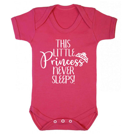 This little princess never sleeps Baby Vest dark pink 18-24 months
