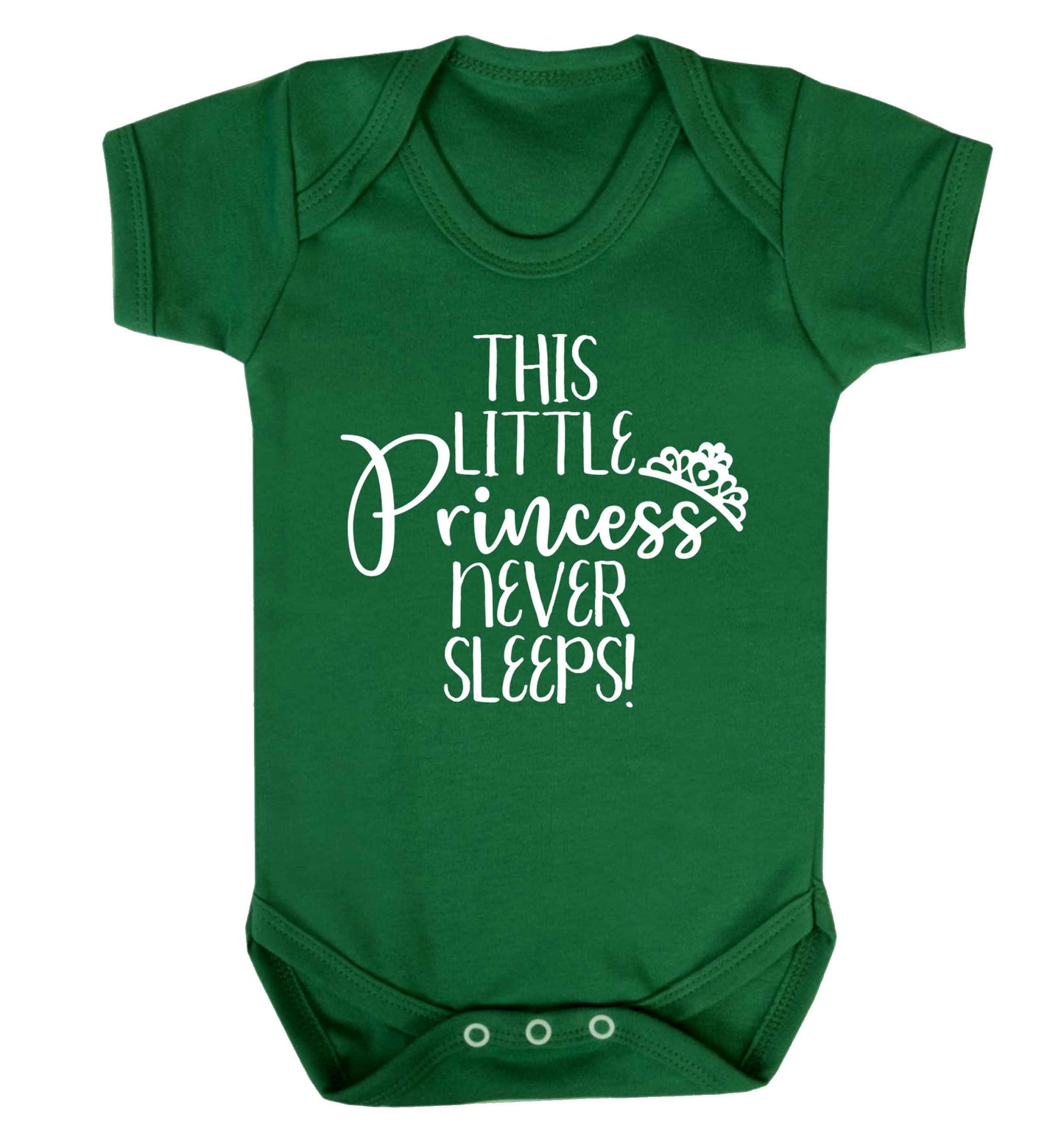 This little princess never sleeps Baby Vest green 18-24 months