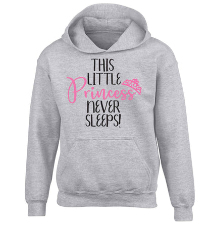 This little princess never sleeps children's grey hoodie 12-13 Years