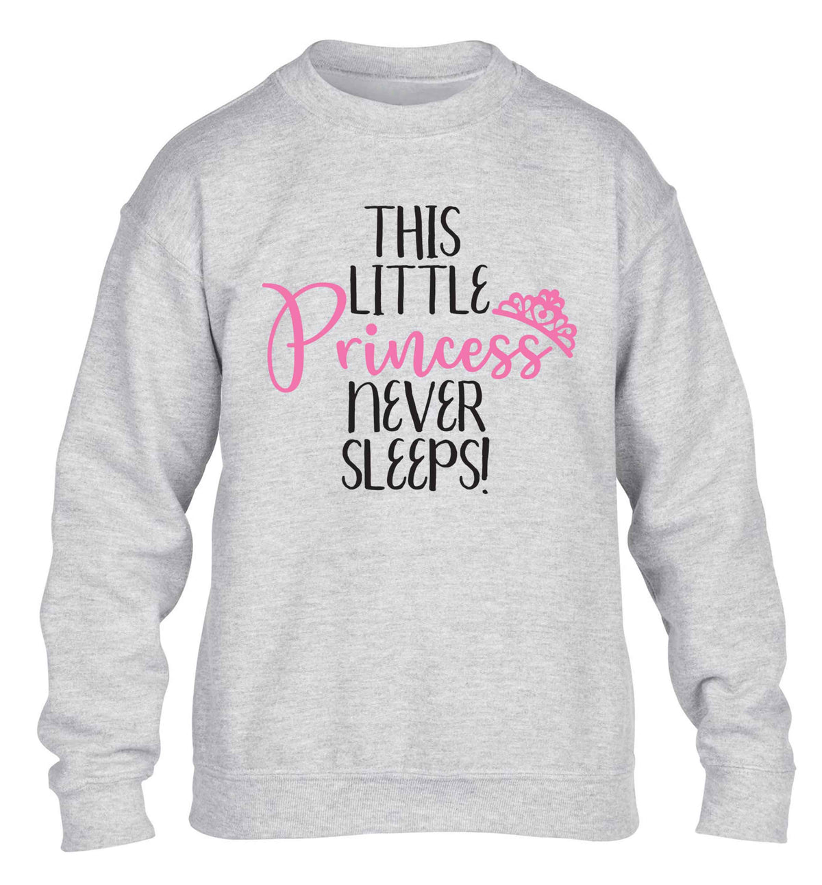 This little princess never sleeps children's grey sweater 12-13 Years