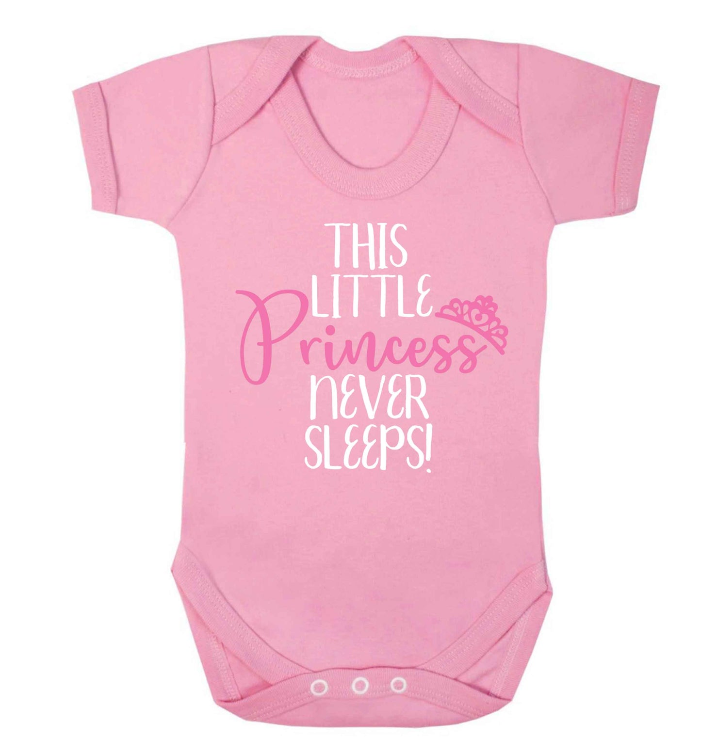 This little princess never sleeps Baby Vest pale pink 18-24 months