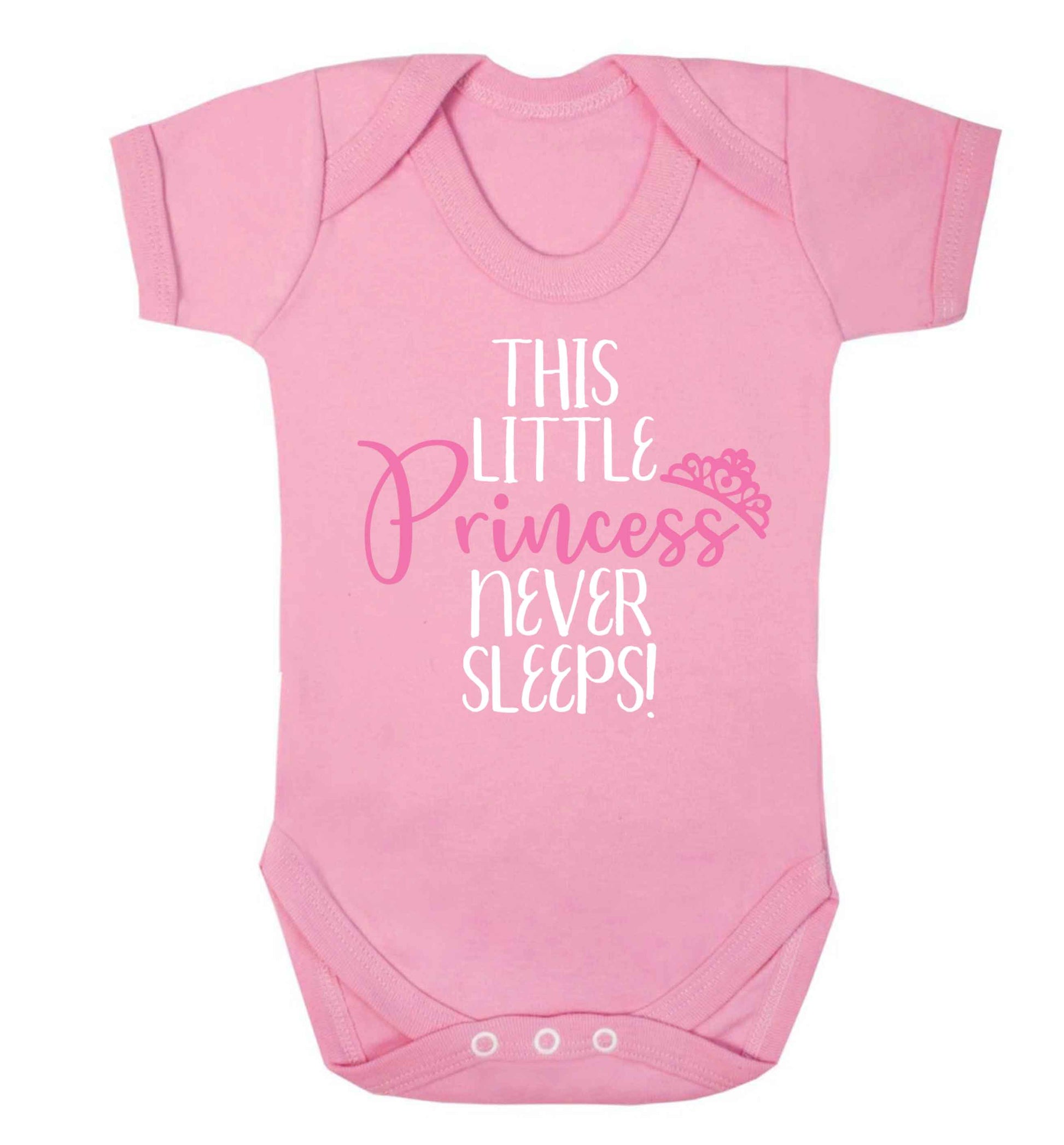 This little princess never sleeps Baby Vest pale pink 18-24 months
